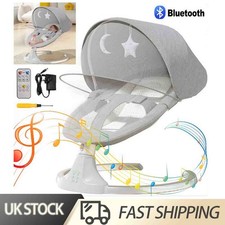 UK Bluetooth Electric Baby Swing Infant Music Cradle Bouncer Chair Rocker Remote