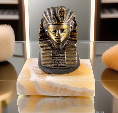 1920s bronze pharaoh bust - bronze,
