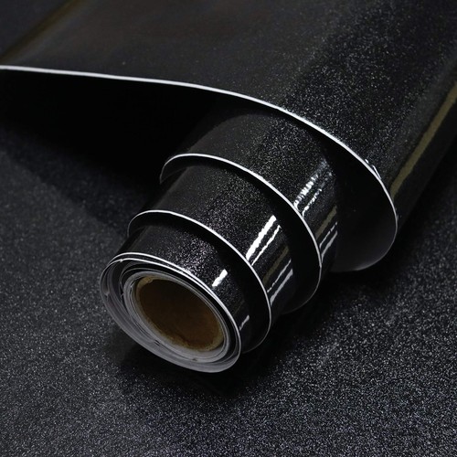 Black glitter sticky back - black,