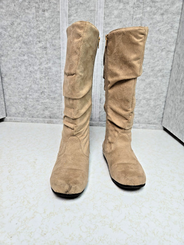Hot tomato beige slouch boots - hot,