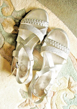 Marco Tozzi Silver Sparkly Sandals size UK3, 36 Italian