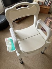Portable Commode Toilet Chair Adjustable Height, Lightweight, Waterproof