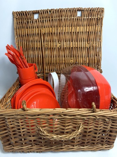 Vintage picnic basket - vintage,