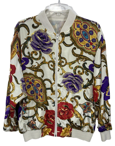 Baroque satin floral - 80's,