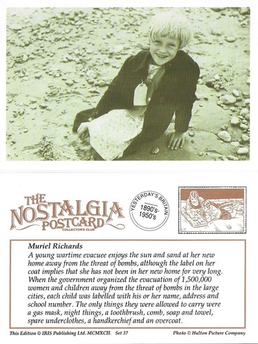 Postcard ww2 evacuee - postcard,