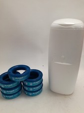 Angelcare Nappy Bin with 8 Refill Cassettes Bundle White