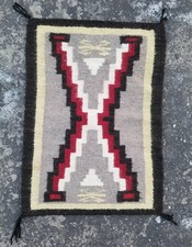 Vintage Traditional Handmade Native American Navajo Ganado Style Wool Rug 65x46c