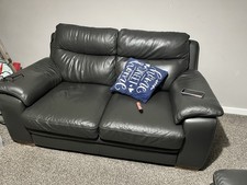 Graphite Dfs Leather 2 Seater