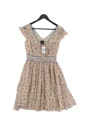 Holly Willoughby A-Line Midi Dress UK10 in Tan