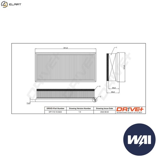 Air filter dp1110 0423 for - filter, dp1110.10.0423