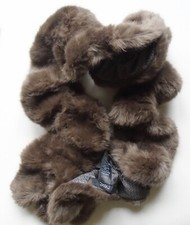 Next Faux Fur Scarf chestnut dark brown furry twist design fluffy stole vgc