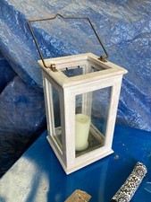Painted Wooden Square Lantern Candle Holder 20 x 20 cm x 33 cm high