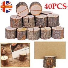 40/60 Pack Wooden Table Name Place Card Holder Rustic Wedding Party Table Decor