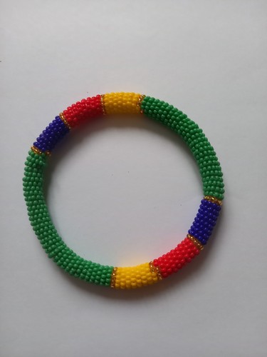 Zulu beaded bangle green - zulu,