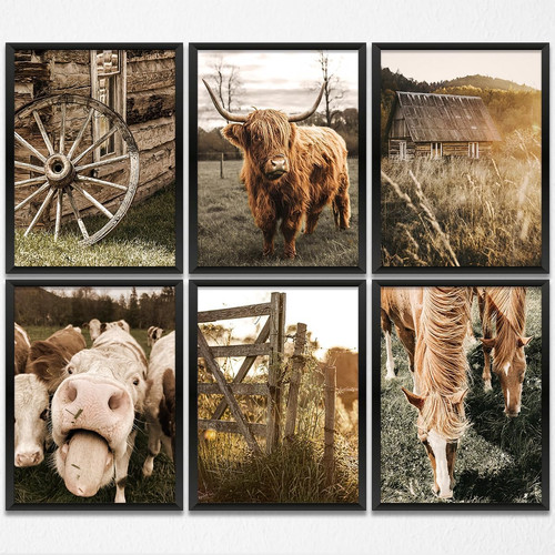 6pcs vintage western cows - western,