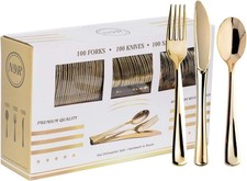 Elegant Gold Plastic Flatware