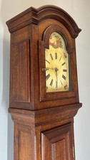 Clock Antique French Oak Longcase Grandfather Decorative – Lot 4114