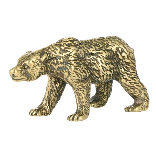 Antiqued brass bear - bear, sculpture