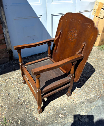Vintage oak monk chair - vintage,