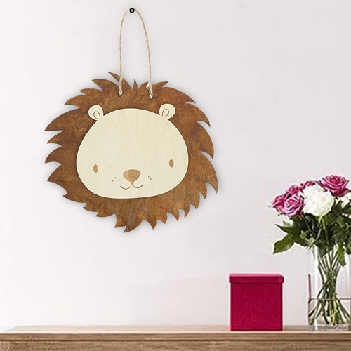 Wooden lion decoration - wooden,