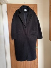 Primark Single Breasted Mid Long Length Coat. Size L. Dark Brown.