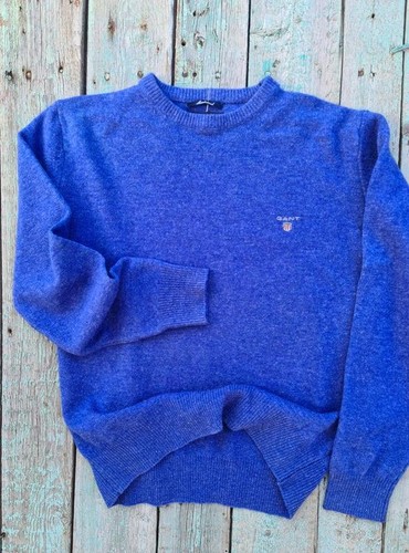 Men gant sweater blue - wool, 36