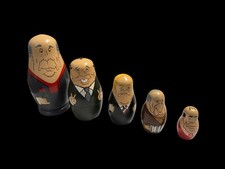 Vintage Russian President 'Nesting Dolls'  Set of 5 Soviet Leaders Made Belarus