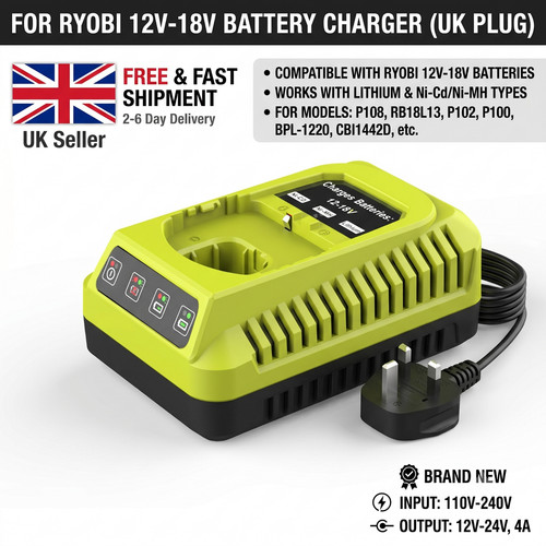 P117 battery charger - for, ryobi