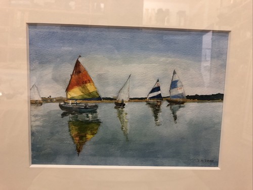 Sailing scene watercolour - sailing,