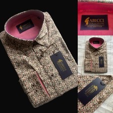 Gabicci Casual Shirt, Medium, Mulberry Floral Design, BNWT