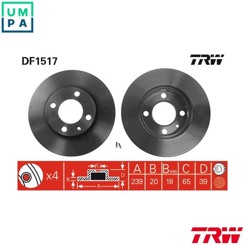 Brake disc df1517 for - 2x, vw