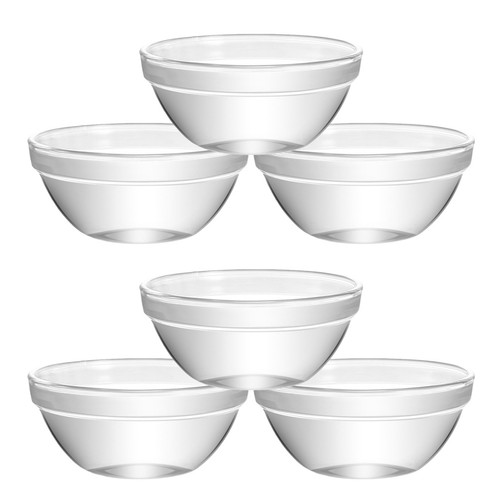 6pcs glass pudding - glass, bowls