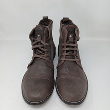 firetrap mens boots UK 11 brown lace up leather canvas