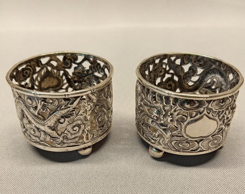 Pair chinese export silver - of,