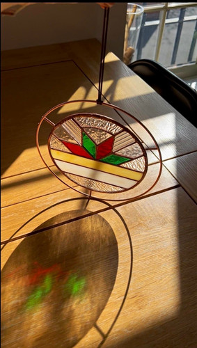 Handmade stained glass round - handmade,