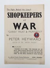 WW2 Oswald Mosley Union BUF Shopkeepers at War British Traders Bureau Booklet