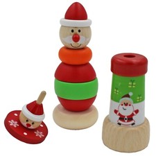 Retro Wooden Toy Set Stacking