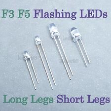 Ultra Bright LED Diodes Flashing/Flickering 3mm/5mm Various Colours Rainbow UK
