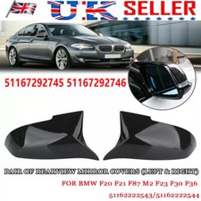 2PCS Wing Mirror Cover Cap Carbon Fiber Color For BMW F20 F21 F23 F30 F36 F32 UK