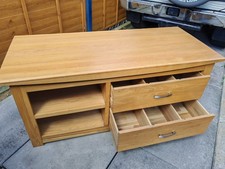 Solid Light Oak 3-Door TV Unit