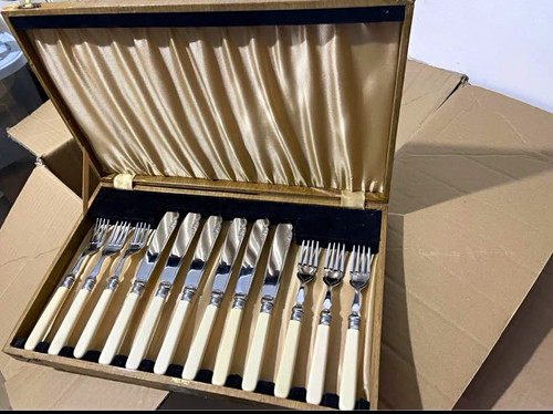 Piece fish cutlery set with - piece,
