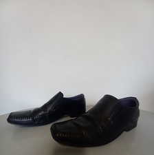 Lambretta Men's "Bruces" Formal Slip On Shoes Black Leather [UK 9]