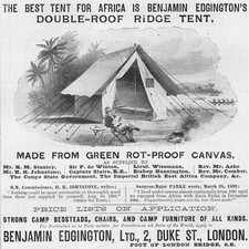 BENJAMIN EDGINGTON Double Roof Ridge Tent Victorian Advertisement 1895