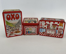 3 x Vintage Retro 1990s Original Empty Oxo Cube Tin For Props or Display ONLY