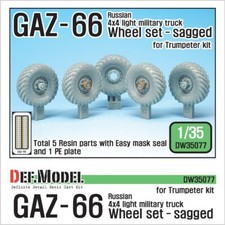 DEF. MODEL DW35077, GAZ-66 Russian 4X4 Truck Wheel set (for Trumpeter ), 1:35