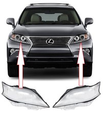 PAIR HEADLIGHT LAMP GLASS LENS