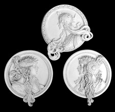 MUCHA PLAQUES - SET OF 3 ART