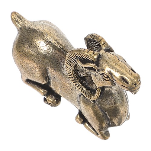 Artisan brass goat statue - goat,