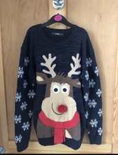 Christmas Jumper From Asda With Rudolph Design, Pom-pom Nose, Age 11-12