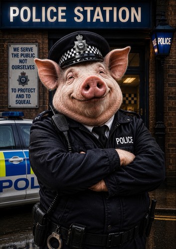 Police acab pig framed - , a4
